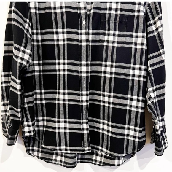EUC. Grayson, The Hero Button-Up Shirt Black and White Plaid, Feath Flannel XL. - Picture 3 of 8